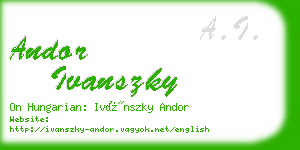 andor ivanszky business card